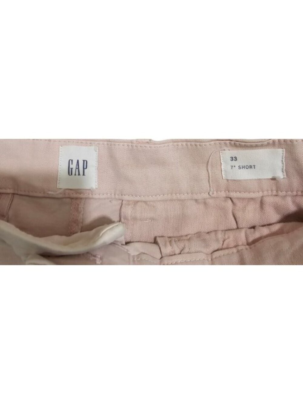 Gap Men's Size 33 Chino Shorts Pink Cotton Blend Solid Flat Front Casual Prep - Picture 4 of 5